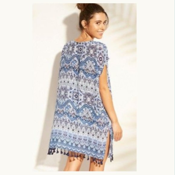 Cover 2 Cover Women's Tassel Trim Poncho Cover Up - Picture 2 of 4